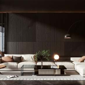 MINOTTI现代沙发茶几组合3D模型下载